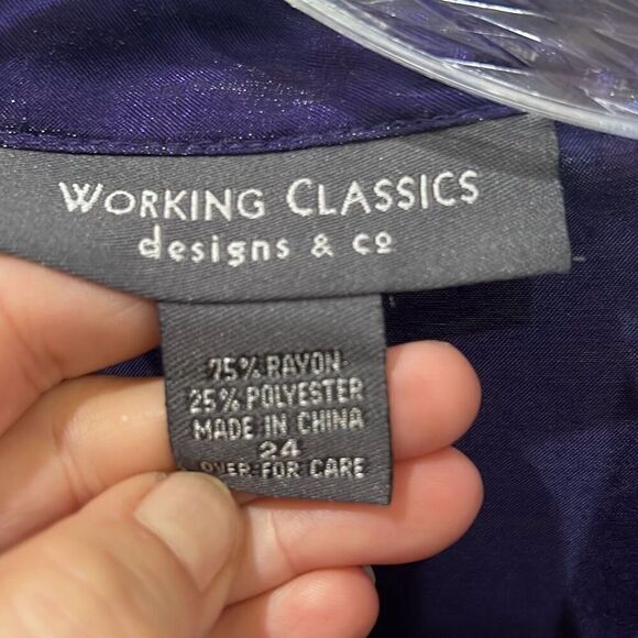 Working Classics Design & Co Button Down Shirt Iridescent Purple Size 24 - Picture 3 of 11